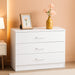 White 3 Drawer Dresser for Bedroom, Small Nightstand Modern Storage Chest of Drawer Wooden Side Table End Table for Bedroom, Living Room, Reception Room