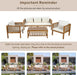 4 Piece Outdoor Conversation Set, Patio Sofa Set with Coffee Table