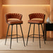 BV Bar Height Bar Stools Set of 2, 30 Inch Seat Height Bar Stools, 180° Swivel Barstools with Woven Back and Footrest, Suede Fabric Counter Stools for Kitchen Island, Bar Pub