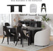 Signature Design by Ashley Rowanbeck Minimalist Dining Table for 8 People, Black