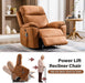 Brown Power Recliner with Massage & Heat