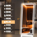 Full Length Mirror with Lights, 67" X 24" LED Lighted Floor Standing, Full Body Dressing Hanging Mounted Mirror, Dimmable, Tempered Glass, Safe to Use, Square Black