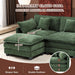 111.4Inch L Shaped Green ChenilleTextured Sectional Sofa