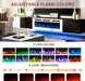 80" Floating TV Stand with 40" Electric Fireplace, Modern Entertainment Center with Storage, Adjustable 12-Color LED Lights, Fire Place TV Console for Living Room, Black+White