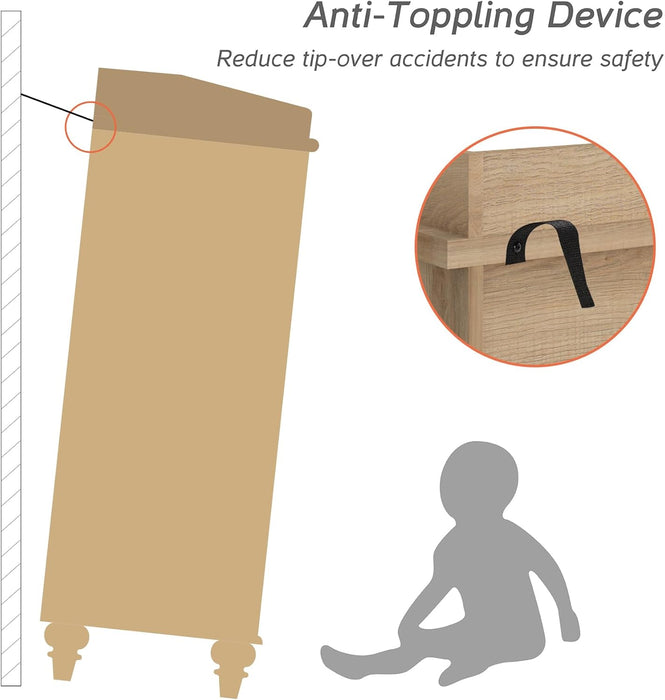 Oak Dresser Featuring Six Deep Drawers StorageUnit