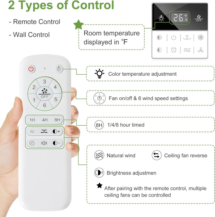 52Inch EnergySaving SolidWood Ceiling Fan Remote Lights