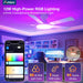 Ceiling Fans with Lights, 52'' Smart RGB Ceiling Fan with Remote/App/Alexa Control, Flush Mount, Reversible DC Motor, 5 Blades, 6 Speeds, 3CCT, Dimmable, Noiseless, Bedroom, Living Room, White