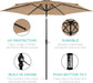 10Ft Outdoor Steel Polyester Market Patio Umbrella W/Crank, Easy Push Button, Tilt, Table Compatible - Tan