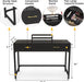 Computer Gaming Desk Office - Study Writing Desk with Drawer for Teen, Bedroom Makeup Desk Home Office Furniture with Storage Shelf, Height Monitor Stand