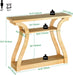 Wooden Console Table with Curved Legs and Shelf, 3-Tier Modern Accent Narrow Sofa Table for Entrance Area, Living Room, Hallway, 47 in Wide Wood Console Table for Entryway (Nature)