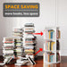 Three Tier Rotating Bookshelf Tower White 37.8Inches