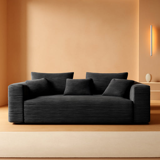 3-Seater Corduroy Sleeper Sofa No Assembly Lounge