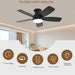 42Inch Ceiling Fans with Lights, Low Profile Ceiling Fan with Light and Remote Control, Flush Mount, Reversible DC Motor, Dimmable, Quiet, Black Small Ceiling Fan for Bedroom Indoor/Outdoor Use