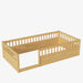 Floor Bed for Kids, Twin Size Montessori Bed with High Fence Railings, Wood Playhouse Bed with Rails for Baby Boys Girls Teens, No Slats Included, Natural