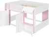 Full Size Loft Bed With Playhouse Cabinets