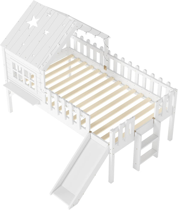 Premium SolidWood TwinXL Loft Bed With SlidingRails