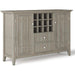 Rustic Gray Pine Wood Sideboard Buffet with Wine Storage