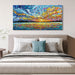 Art 30X60 Inch Hand-Painted Sea Sunrise Landscape Modern Abstract Oil Painting Large Canvas Art Hall Bedroom Office Wall Decoration