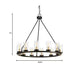 Hartwell 27 In. 12-Light Antique Bronze Farmhouse Wagon Wheel Chandelier with Clear Seeded Glass and Brass Accents