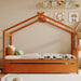 PremiumWood Walnut Twin Playhouse Bed With Trundle