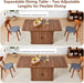 55"-71" Extendable Dining Table with Storage, Expandable Kitchen Table for 4-6, Space Saving Dining Room Table with Hidden Storage Cabinet, Adjustable Shelves & Fluted Base (Walnut)
