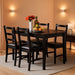 | 5-Piece Solid Wood Dining Table Set for 4 | Brown | Pine Kitchen Table with Upholstered Chairs | Space-Saving Design | Smooth Easy-To-Clean Surface | for Dining Room, Apartment, Restaurant