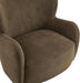 Brown Velvet Wingback Upholstered Chair Living Room