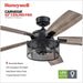 Ceiling Fans Carnegie Industrial 52 Inch Ceiling Fan with Light, Remote Control Fan, LED Indoor Fan with 5 Blades, Gray Pine and Brown Chestnut Blade Finish Options, Matte Black (50614-01)