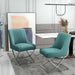 Kitchen Dining Chairs Set of 2,Accent Modern Upholstered Velevt,Contemporary Tufted Metal Chairs with X-Shaped Sliver Legs for Dining Room,Living Room, Reception Room(Green)