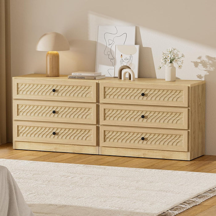 3 Drawer Dresser Set of 2 for Bedroom, 31.3" Wide Wooden Dresser