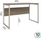 Table with Open Metal Leg Design and Privacy Panel | Hybrid Large Computer Desk for Home Office, 42W X 24D, Modern Hickory