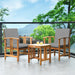 3 Pieces Solid Wood Outdoor Patio Sofa Furniture Set