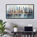 DUNHUANG ART New York City Skyline Abstract Art - Modern Manhattan City View Painting for Home Decor - Large Framed Cityscape Wall Art 20"X40"