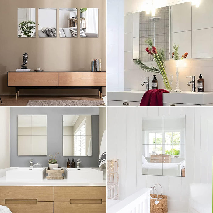 8x8 Inch Self Adhesive AcrylicMirrorTiles Deluxe Pro