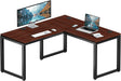 55 X 60 Commercial-Grade L-Shape Corner Office Computer Desk, Cherry