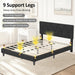 Queen Bed Frame, Chenille Button Tufted Design Upholstered Headboard, Black