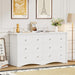 Dresser for Bedroom, 6 Drawer Wood Dresser, White