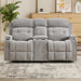 CAMMOV 67" Manual Loveseat Recliner Sofa, Wall-Hugger 2 Seat Reclining Loveseat Couches with 2 Concealed Cup Holders, Hidden Storage, Chenille Fabric Reclinable Sofa for Living Room, Light Grey