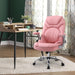 Ergonomic Executive Office Chairs with Adjustable Lumbar Support, 90-120° Rocking Managerial Chair Swivel Desk Chairs with Padded Flip-Up Armrests (Pink), Medium(300Lbs)