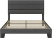 Queen Platform Bed Frame with Upholstered Fabric Headboard, Mattress Foundation with Strong Wooden Slats Support, No Box Spring Needed, Grey