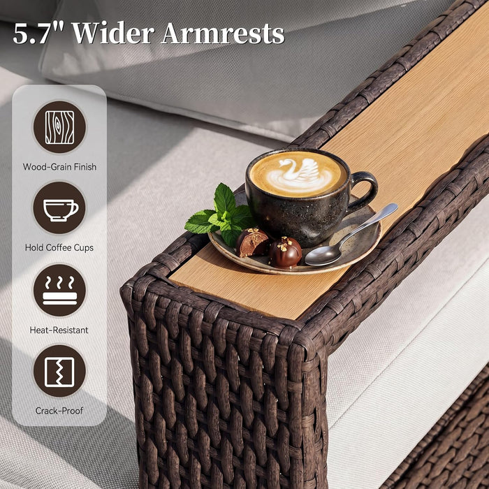 Patio Furniture Set with 10'' Ultra-Thick Cushions