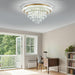 Crystal Ceiling Light Smart Flush Mount Chandelier for Dining Room
