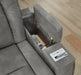 Next-Gen Durapella Modern Faux Leather Power Reclining Sofa with Adjustable Headrest, Gray