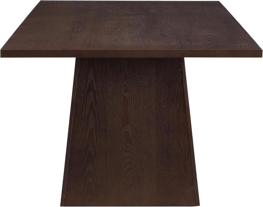 Coadz 82 Inch Wooden Dining Table, Modern Rectangular Kitchen Dinner Table for 6-8 People, Pedestal Wooden Dining Furniture for Kitchen Office Conference Room, Espresso Brown