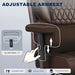 Big and Tall Office Chair with Footrest, High Back Executive Desk Chair with Adjustable Lift Armrest, 155°Recline, Lumbar Support Pillow, Faux Leather Gaming Chairs for Home or Office Brown