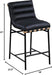 857Black-C Burke Collection Modern | Contemporary Vegan Leather Upholstered Counter Stool, Black, 18" W X 24" D X 37.5" H