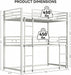 Bunk Bed, Triple Bunk Beds with 2 Ladders, Bunk Beds Twin over Twin over Twin, Metal Bed Frame with Guardrails for Bedroom, No Box Spring Needed, White