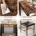 Dining Table Set for 4, Wood Kitchen Table with Upholstered Chairs for Kitchen Room and Small Spaces, Rustic Brown