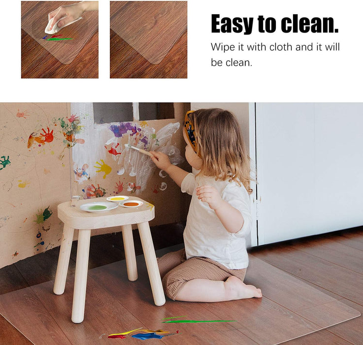 Clear Chair Mat for Hard Floors 36 X 48 Inches Transparent Floor Mats Wood/Tile Protection Mat for Office & Home (36" X 48" Rectangle)