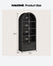 76.6" Arched Bookshelf with Rolling Storage Bench, Wood Tall Arch Bookcase | 5-Tier with Bookshelf Riser, Multi-Functional Display Cabinet, Bookshelf with Storage for Living Room, Entryway